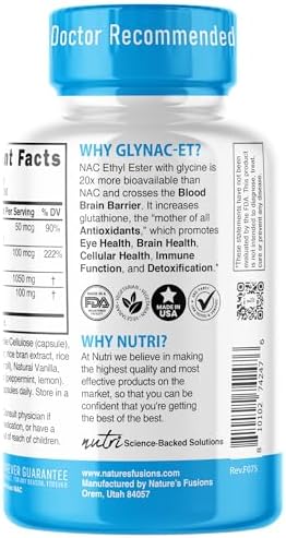 Suplemento GlyNAC-ET NAC N-Acetil Cisteína Éster Etílico - 20x Más Bioavailable - Suplemento Antienvejecimiento con Glutación, 60 Cápsulas - Nutri - - imagen 8