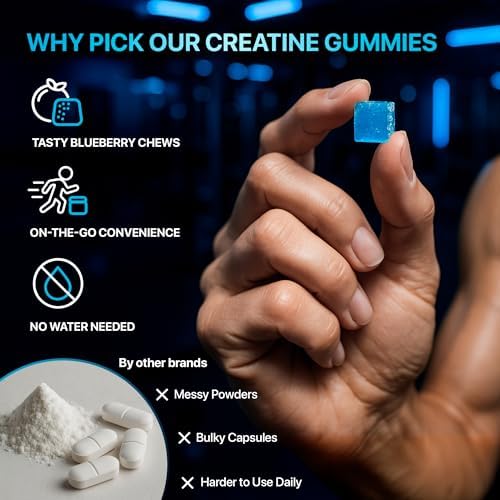 Gomitas de Creatina Monohidratada PURA WEX NUTRITION 8500mg para Hombres y Mujeres - Chews Pre Entreno para Crecimiento Muscular, Fuerza y Energía, - imagen 6