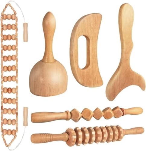 Juego de Herramientas de Masaje de Madera 10 en 1 Gua Sha - Masajeador de Madera para Moldear el Cuerpo, Aliviar el Dolor Muscular y Drenaje Linfático - imagen 1