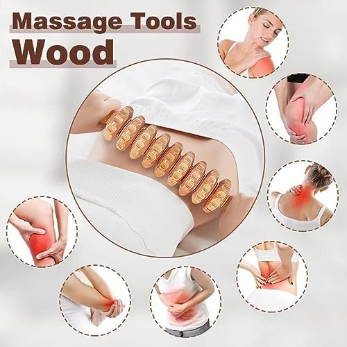 Juego de Herramientas de Masaje de Madera 10 en 1 Gua Sha - Masajeador de Madera para Moldear el Cuerpo, Aliviar el Dolor Muscular y Drenaje Linfático - imagen 2