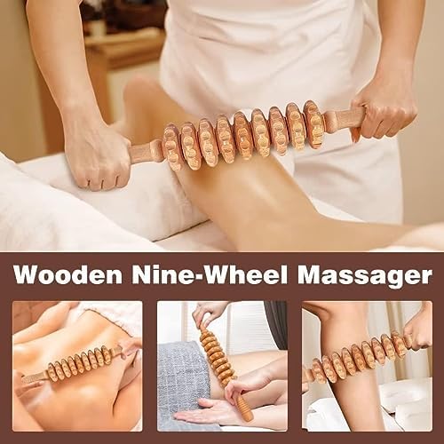 Juego de Herramientas de Masaje de Madera 10 en 1 Gua Sha - Masajeador de Madera para Moldear el Cuerpo, Aliviar el Dolor Muscular y Drenaje Linfático - imagen 4