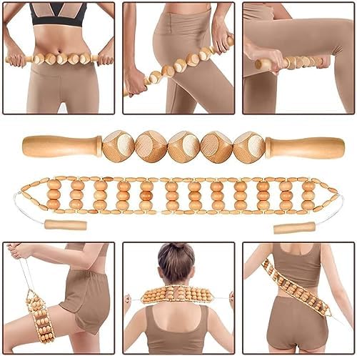 Juego de Herramientas de Masaje de Madera 10 en 1 Gua Sha - Masajeador de Madera para Moldear el Cuerpo, Aliviar el Dolor Muscular y Drenaje Linfático - imagen 6