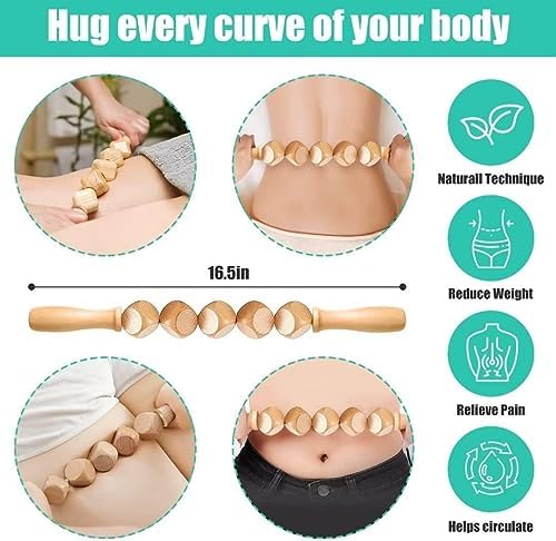 Juego de Herramientas de Masaje de Madera 10 en 1 Gua Sha - Masajeador de Madera para Moldear el Cuerpo, Aliviar el Dolor Muscular y Drenaje Linfático - imagen 7