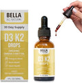 Gotas Líquidas de Vitamina D3 K2 Bella 5000 IU (Sin Sabor) - Omega 3 con Aceite MCT - Gotas de Vitamina D para Adultos que Apoyan la Salud del - imagen 1