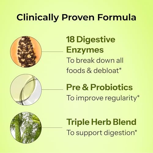 HUM Flatter Me Enzimas Digestivas con Prebióticos y Probióticos, Suplemento para la Salud Digestiva, 60 Cápsulas Veganas para Aliviar la Distensión - imagen 5