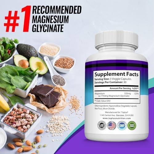 Suplemento de Magnesio Glicinato 525mg - Alta Absorción, Vegano y No GMO, 90 Cápsulas para Músculos, Sueño, Calambres y Recuperación - imagen 6
