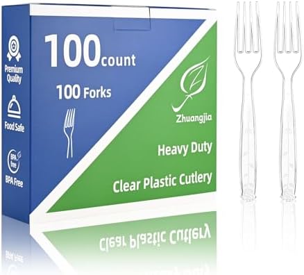 Tenedor desechable de plástico transparente, 350 piezas, extra resistente, libre de BPA, ideal para fiestas, bodas y uso diario - imagen 8