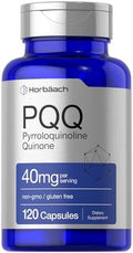 Suplemento PQQ Horbäach 40 mg | 120 Cápsulas | Máxima Potencia | Suplemento Sin OGM y Libre de Gluten | Sal de Disodio de Pirroloquinolina Quinona - imagen 1