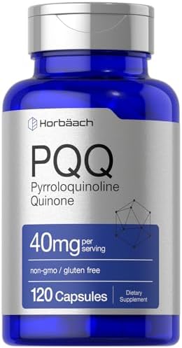 Suplemento PQQ Horbäach 40 mg | 120 Cápsulas | Máxima Potencia | Suplemento Sin OGM y Libre de Gluten | Sal de Disodio de Pirroloquinolina Quinona - imagen 1