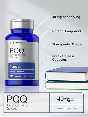 Suplemento PQQ Horbäach 40 mg | 120 Cápsulas | Máxima Potencia | Suplemento Sin OGM y Libre de Gluten | Sal de Disodio de Pirroloquinolina Quinona - imagen 4