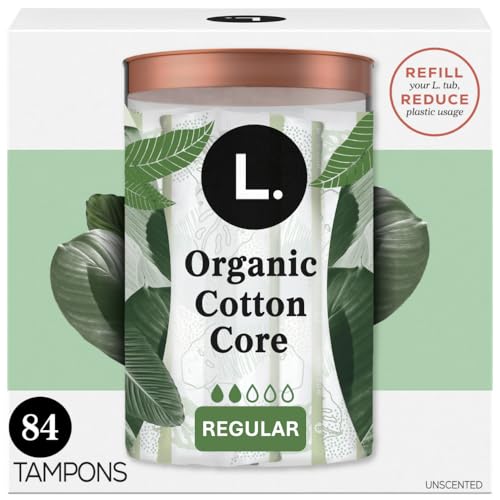 Tampones de Algodón L. Regular, Absorbencia Regular, Núcleo de Algodón Orgánico, Sin Pesticidas Sintéticos ni Fragancias, 84 Piezas (2 Paquetes de 42) - imagen 4