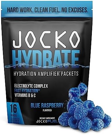 Jocko Fuel Hydrate - Paquetes de Electrolitos en Polvo Bajo en Azúcar para Hidratación y Recuperación - Con Vitaminas B6, B12 y C (16 Paquetes) Sabor - imagen 1