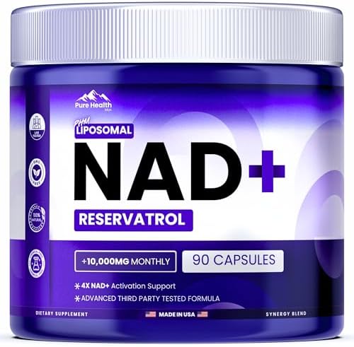 Suplemento de Resveratrol PURE HEALTH MAX PHM - Suplementos Liposomales de NAD+ para Hombres y Mujeres | Alternativa a NMN y NMNH | 90 Cápsulas, 1.5 - imagen 1