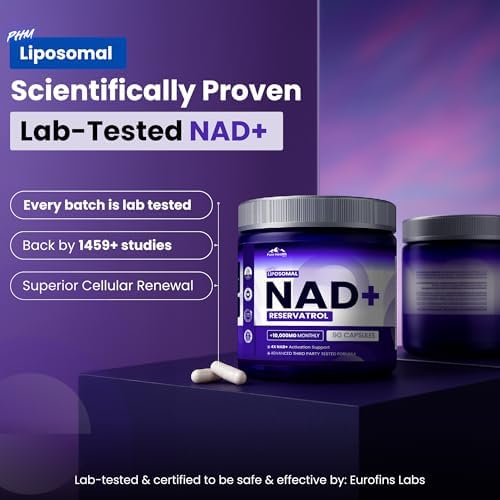 Suplemento de Resveratrol PURE HEALTH MAX PHM - Suplementos Liposomales de NAD+ para Hombres y Mujeres | Alternativa a NMN y NMNH | 90 Cápsulas, 1.5 - imagen 2