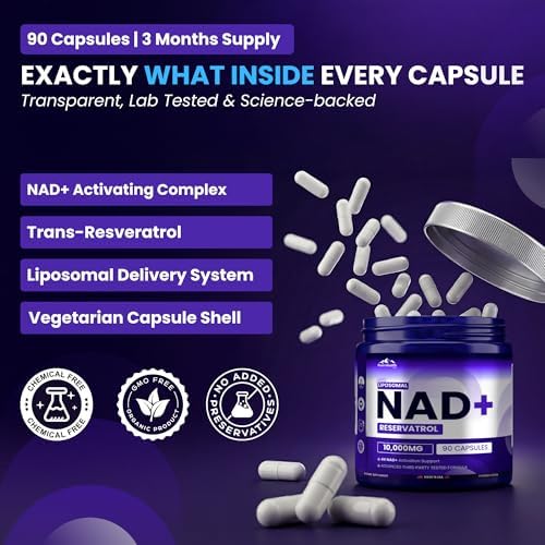 Suplemento de Resveratrol PURE HEALTH MAX PHM - Suplementos Liposomales de NAD+ para Hombres y Mujeres | Alternativa a NMN y NMNH | 90 Cápsulas, 1.5 - imagen 7