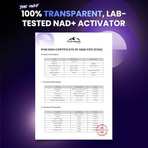 Suplemento de Resveratrol PURE HEALTH MAX PHM - Suplementos Liposomales de NAD+ para Hombres y Mujeres | Alternativa a NMN y NMNH | 90 Cápsulas, 1.5 - imagen 8