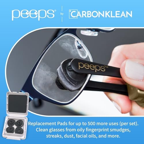 Peeps Almohadillas de Reemplazo para Gafas, Lentes de Lectura y Más - Limpiador de Lentes con Tecnología de Microfibra de Carbono - 1 Cuenta (Paquete - imagen 2