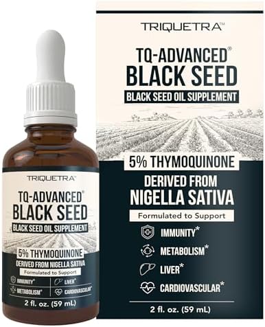 Aceite de Semilla Negra Líquido | 5% Timoquinona - TQ-Advanced® | Alta Potencia - 100 mg por Porción - Concentrado 15:1 de Extracto de Nigella - imagen 1
