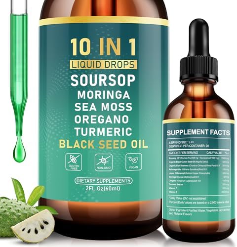 Gotas Líquidas de Amargura Royavita con Extracto de Guanábana, Ashwagandha, Musgo Marino y Aceite de Semilla Negra, 2 FL Oz - Bienestar Inmunológico - imagen 1