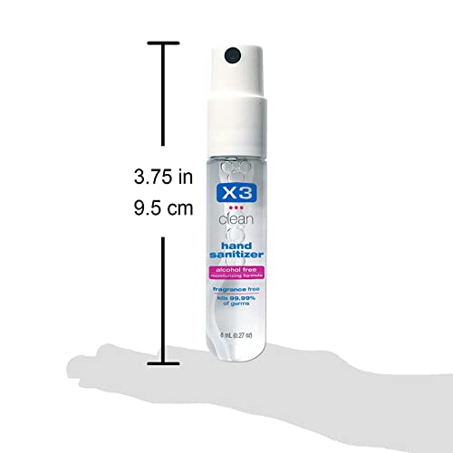 X3 Clean Mini Spray Desinfectante de Manos – Sin Alcohol y Sin Fragancia - Tamaño de Bolsa 0.27 Onzas (Paquete de 12) - imagen 2