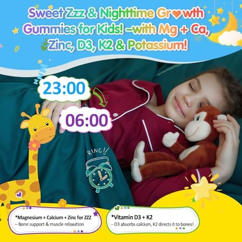 Gomitas de Sueño Mágico para Niños 4+, Magnesio + Azafrán, Sin Melatonina, Calcio y Zinc, Multivitaminas, Solo 1 Gummy para un Sueño Dulce - imagen 4