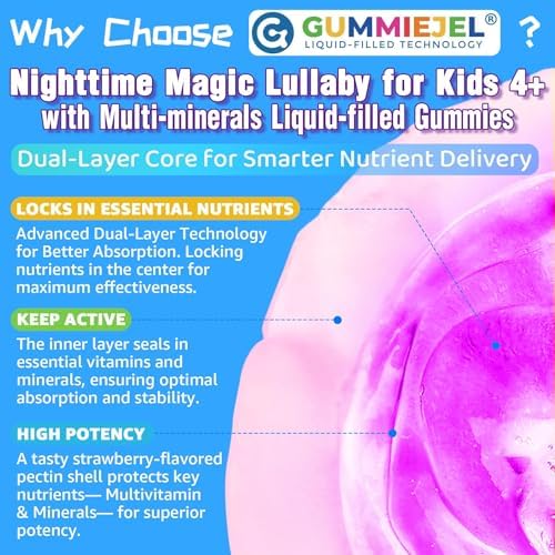 Gomitas de Sueño Mágico para Niños 4+, Magnesio + Azafrán, Sin Melatonina, Calcio y Zinc, Multivitaminas, Solo 1 Gummy para un Sueño Dulce - imagen 8