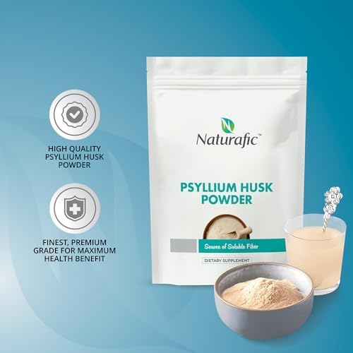 Psyllium Husk Powder Naturafic Sin Sabor – Suplemento de Fibra Digestiva para Regularidad Intestinal y Salud Digestiva – 32oz, No GMO, Sin Gluten, - imagen 4