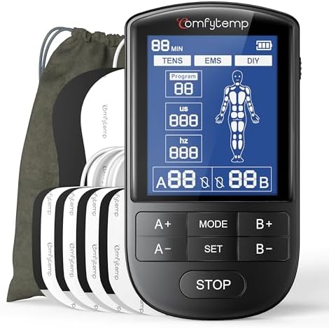 Comfytemp Estimulador Muscular TENS para Alivio del Dolor, Máquina FSA Elegible - 24 Modos y DIY, Unidad EMS de Doble Canal, Masajeador Electrónico - imagen 1