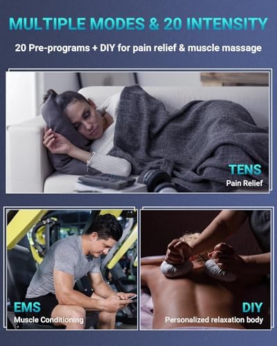 Comfytemp Estimulador Muscular TENS para Alivio del Dolor, Máquina FSA Elegible - 24 Modos y DIY, Unidad EMS de Doble Canal, Masajeador Electrónico - imagen 2
