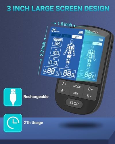 Comfytemp Estimulador Muscular TENS para Alivio del Dolor, Máquina FSA Elegible - 24 Modos y DIY, Unidad EMS de Doble Canal, Masajeador Electrónico - imagen 6