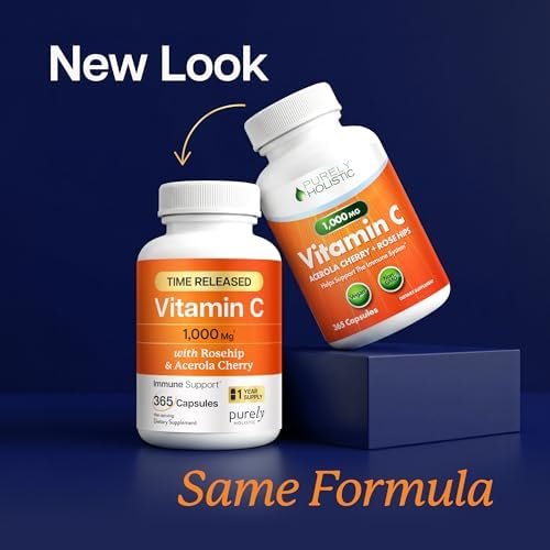 Vitamina C 1000mg | Soporte Inmunológico | Cápsulas de Liberación Prolongada | Suministro para 1 Año | Suplemento de Vitamina C con Cereza Acerola y - imagen 2