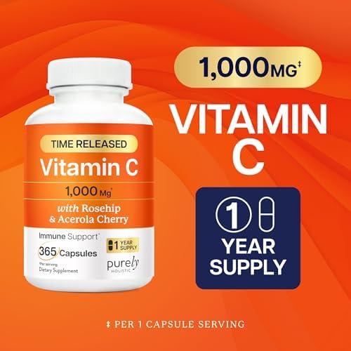 Vitamina C 1000mg | Soporte Inmunológico | Cápsulas de Liberación Prolongada | Suministro para 1 Año | Suplemento de Vitamina C con Cereza Acerola y - imagen 3