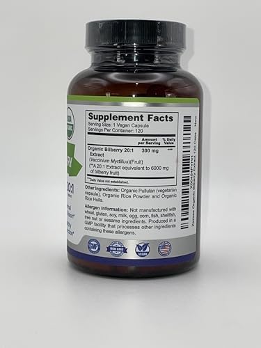 Zazzee Extracto de Arándano Silvestre Orgánico USDA 20:1, 120 Cápsulas Veganas, Suministro para 4 Meses, Salud Visual y Antioxidantes, Hecho en EE. - imagen 7