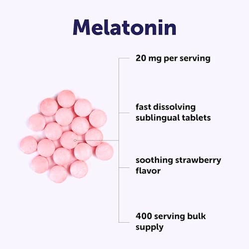Melatonina Micro Ingredients 20mg, 400 Tabletas | Sabor Fresa | Disolución Rápida | 100% Libre de Medicamentos | Vegetariano | Sin Gluten, Sin Azúcar - imagen 3