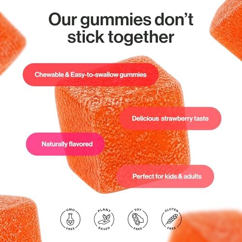 Gomitas de Vitamina B1 Kindnature 500mg – Suplemento Vegano de Tiamina para Energía y Enfoque – Sabor Natural a Fresa – 60 Unidades - imagen 5