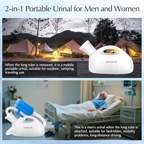 Orinal Portátil para Hombres OOCOME, Botella de Orina Reutilizable a Prueba de Derrames, 2000 ml, Tubo Largo de 47.2 con Tapa, Ideal para Camping - imagen 4