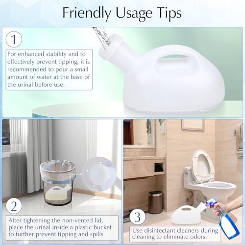 Orinal Portátil para Hombres OOCOME, Botella de Orina Reutilizable a Prueba de Derrames, 2000 ml, Tubo Largo de 47.2 con Tapa, Ideal para Camping - imagen 8