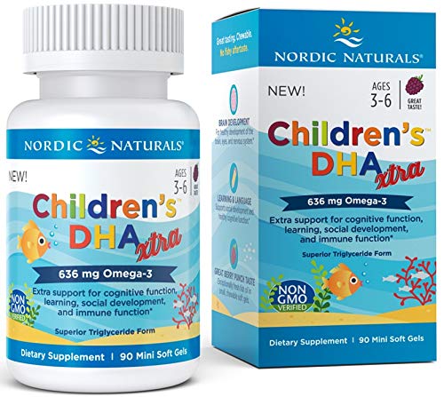 DHA Xtra para Niños de Nordic Naturals, Sabor Berry Punch - 90 Geles Blandos Masticables - 636 mg Omega-3s EPA & DHA - Función Cognitiva e - imagen 5