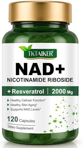 Suplemento TKTALKER de NAD 2000 Mg - 120 Cápsulas, Verdadero NAD & Resveratrol, Alternativa NMN, Liposomal NAD+ para Hombres y Mujeres, Apoyo a la - imagen 1