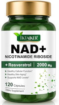 Suplemento TKTALKER de NAD 2000 Mg - 120 Cápsulas, Verdadero NAD & Resveratrol, Alternativa NMN, Liposomal NAD+ para Hombres y Mujeres, Apoyo a la - imagen 1