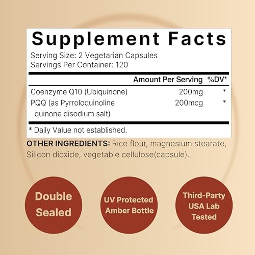 NatureBell CoQ10 200mg con PQQ, 240 Cápsulas Veganas | Alta Absorción Estable – Soporte Antioxidante para el Corazón y Energía – Suplemento Extra - imagen 2
