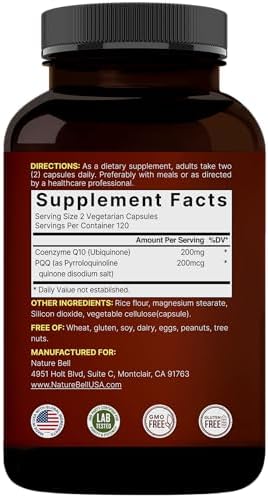 NatureBell CoQ10 200mg con PQQ, 240 Cápsulas Veganas | Alta Absorción Estable – Soporte Antioxidante para el Corazón y Energía – Suplemento Extra - imagen 7