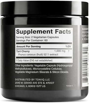 Cápsulas de Cereza Ácida Toniiq - Extracto Ultra Potente 52:1 - Alta Concentración - Probadas por Terceros para Pureza y Calidad - 120 Cápsulas - imagen 2