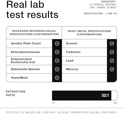 Cápsulas de Cereza Ácida Toniiq - Extracto Ultra Potente 52:1 - Alta Concentración - Probadas por Terceros para Pureza y Calidad - 120 Cápsulas - imagen 6