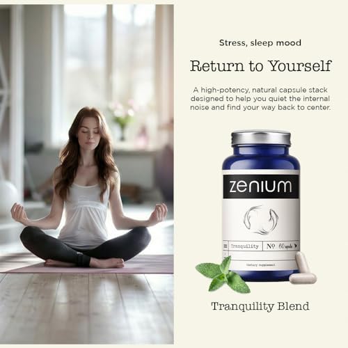 Suplemento Zenium para Alivio del Estrés - Apoya el Estado de Ánimo y la Concentración Mental - Relájate y Siente Calma - Con Ashwagandha, Magnesio y - imagen 2