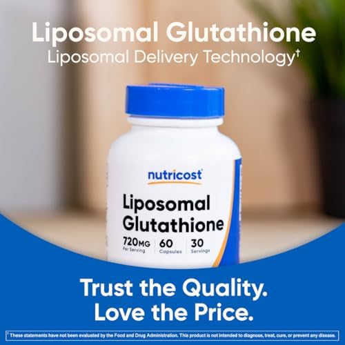 Suplemento de Glutatión Liposomal Nutricost 60 Cápsulas, 720 mg por Porción - Vegano, Sin OGM, 30 Porciones - imagen 5