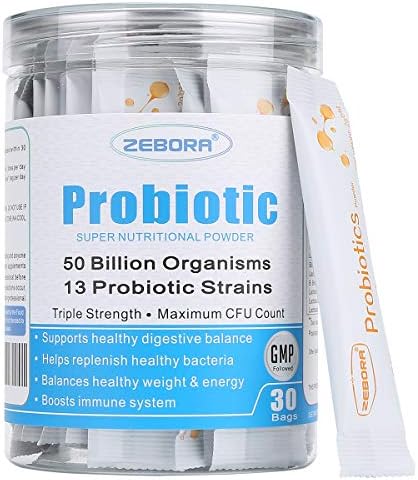 ZEBORA Probióticos para Mujeres, Hombres y Niños, Polvo de Prebióticos y Probióticos para la Salud Digestiva e Inmunológica - Libre de Gluten y No - imagen 1
