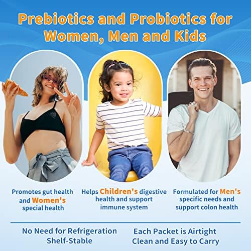ZEBORA Probióticos para Mujeres, Hombres y Niños, Polvo de Prebióticos y Probióticos para la Salud Digestiva e Inmunológica - Libre de Gluten y No - imagen 3
