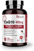 NATURE TARGET CoQ10 400mg con PQQ, Omega-3 y L-Carnitina, Alta Absorción de Coenzima Q10 con BioPerine, Apoya Corazón, Cerebro, Inmunidad y Energía, - imagen 1