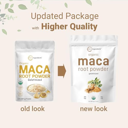 Polvo de Raíz de Maca Orgánica Micro Ingredients, 2 Libras, Gelatinizado para Mejor Absorción, Rico en Antioxidantes, Sin OMG, Vegano y de Origen - imagen 3